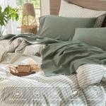 MooMee Breathable Cotton Linen Bedding Set - Queen