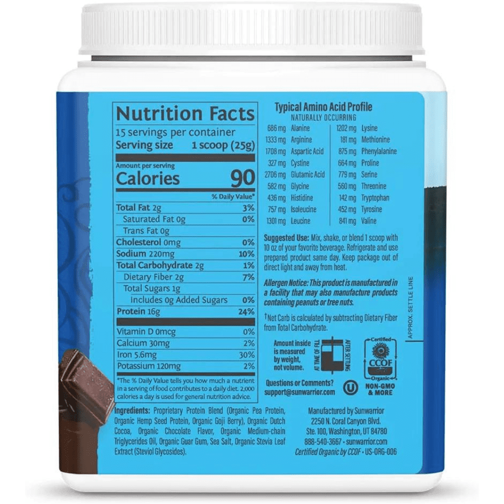 Sunwarrior Warrior Blend Raw Vegan Chocolate Protein