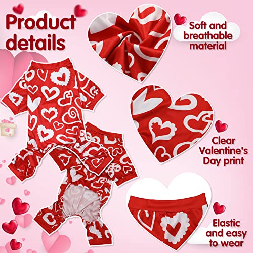Valentine’s Day Dog Pajamas with Heart Pattern