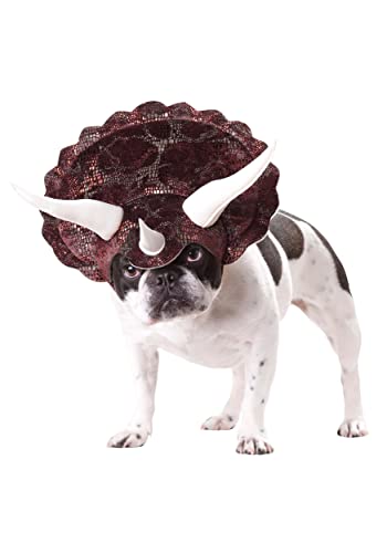 Burgundy Triceratops Dog Costume, Size S