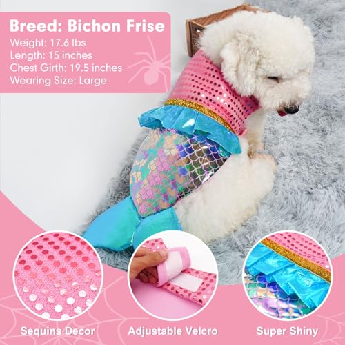 Sparkly Mermaid Dog Costume for Small Dogs