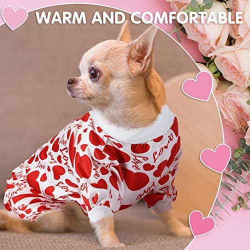Valentine’s Day Dog Pajamas with Heart Pattern