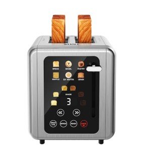 WHALL Touch Screen 2-Slice Stainless Steel Toaster
