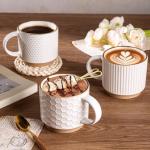 Stackable 12oz Ceramic Mugs Set of 4