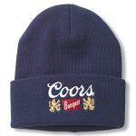 Coors Beer Cuffed Beanie - Unisex, Navy