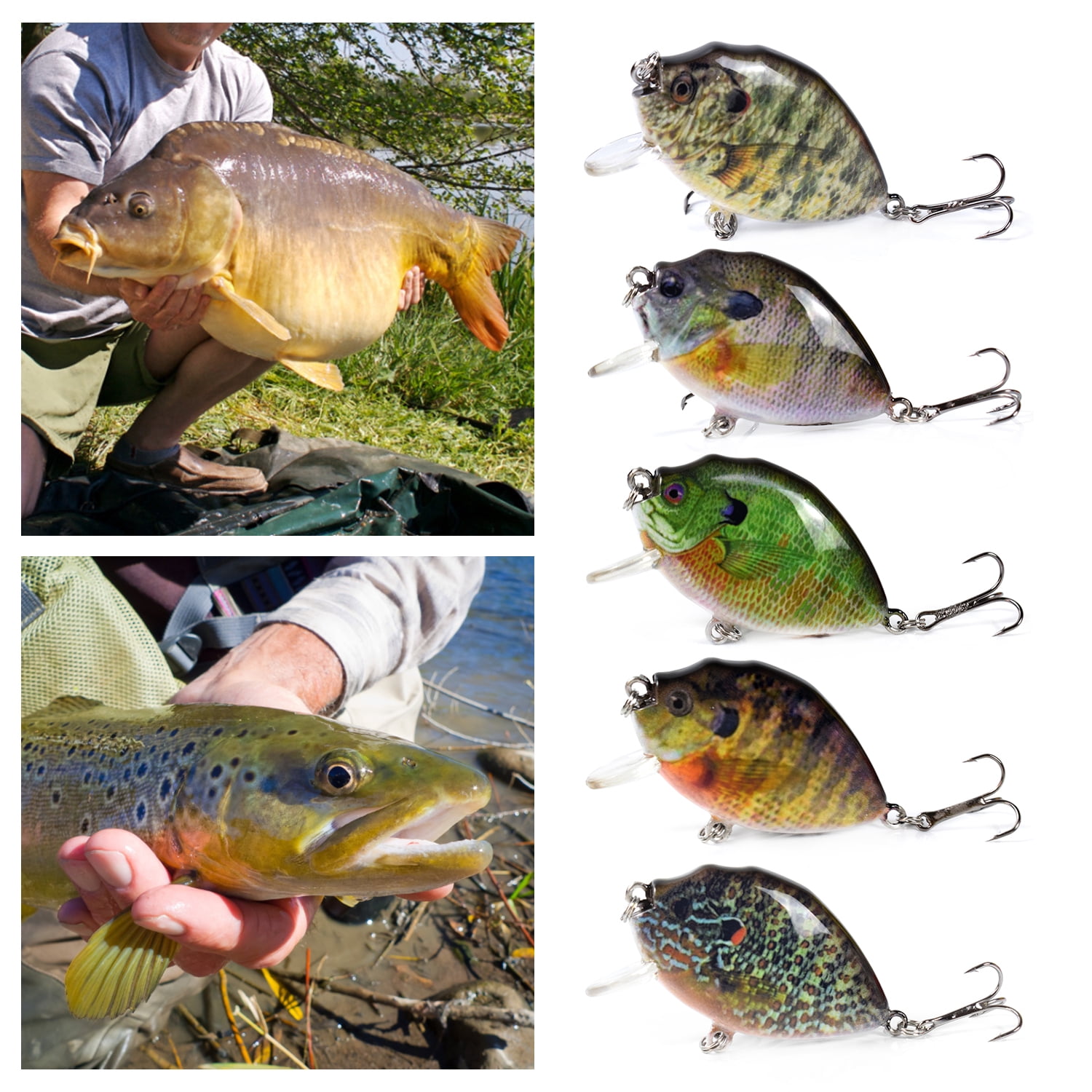 5PCS Mini Wobbler Fishing Lures with Tackle Box