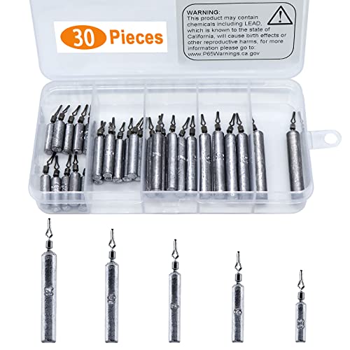 30 Fishing Weights and Hooks Set