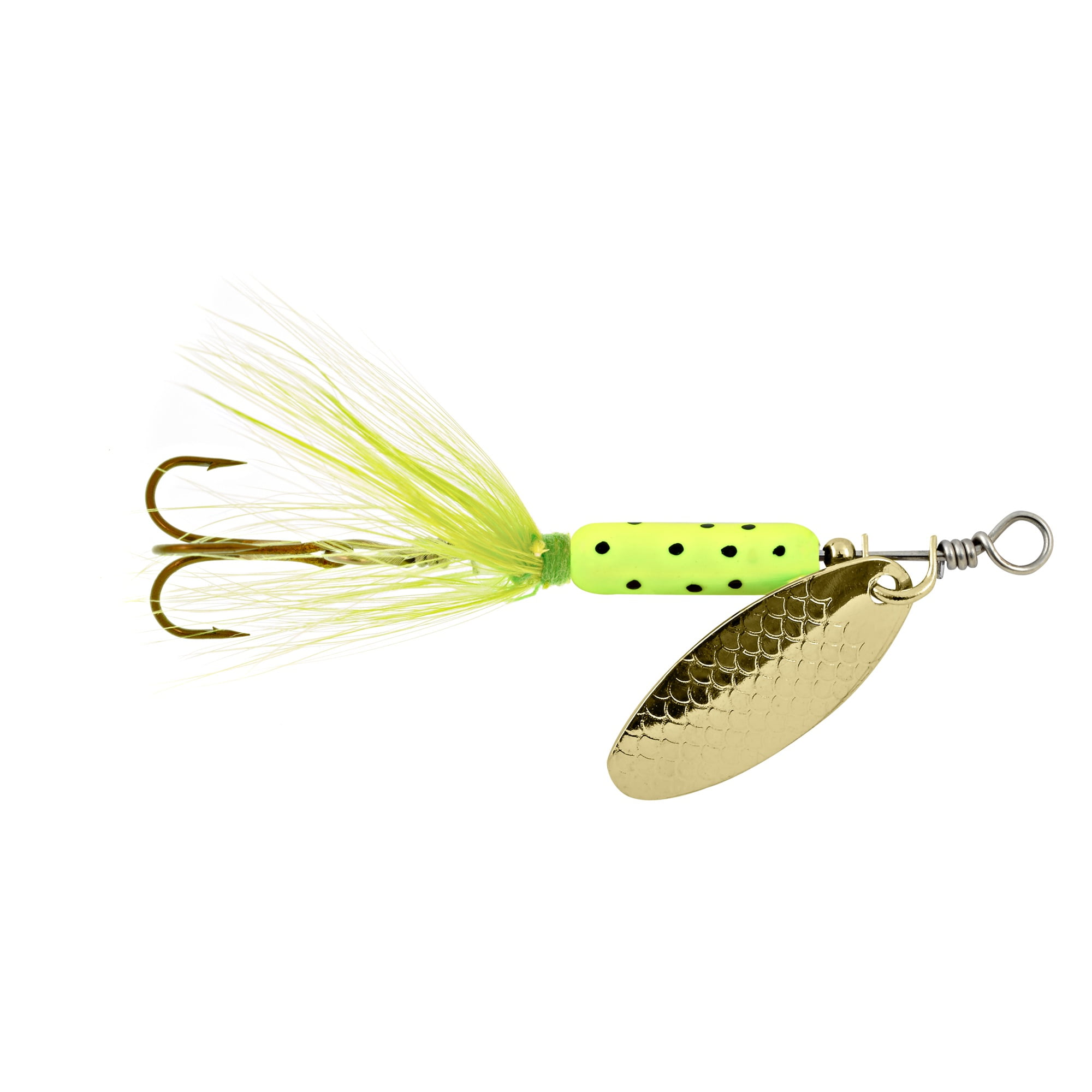 Ready2Fish Chartreuse Dot Inline Spinner Lure