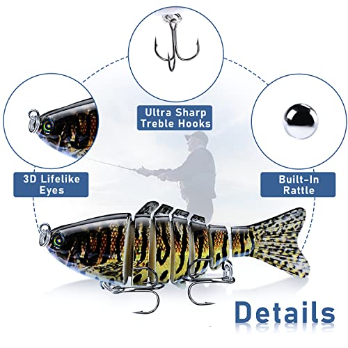 Multi-Jointed Swimbait Fishing Lure Kit, 3 Pack