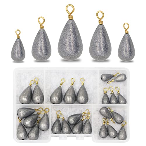 UperUper 25pcs Fishing Weights and Sinkers Kit