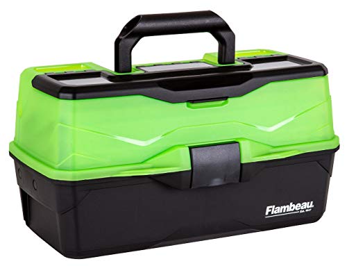 Flambeau 3-Tray Portable Tackle Box, Frost Green