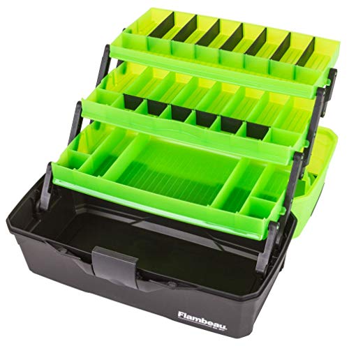 Flambeau 3-Tray Portable Tackle Box, Frost Green