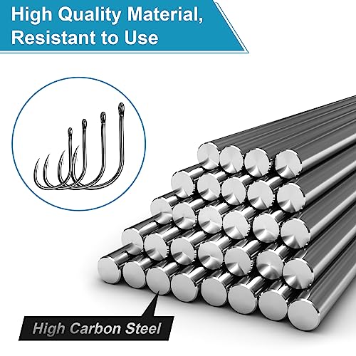 Reemoo 500PCS Premium Carbon Steel Fishing Hooks