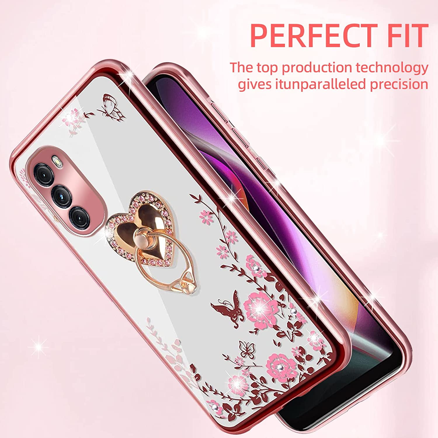 Motorola Moto G 5G (2022) Cute Rose Butterfly Case
