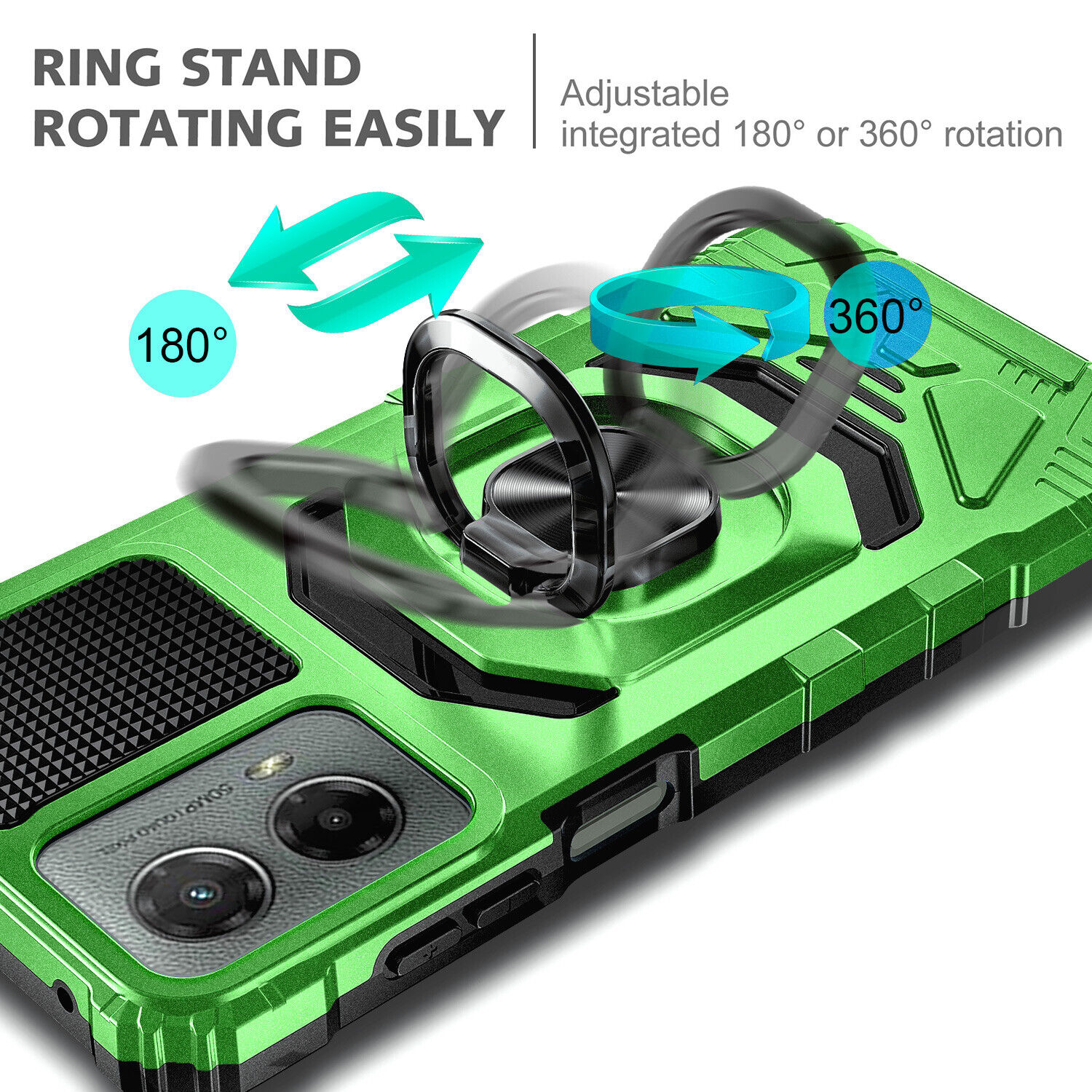 Motorola Moto g 5G (2024) Case with Ring Stand and Tempered Glass