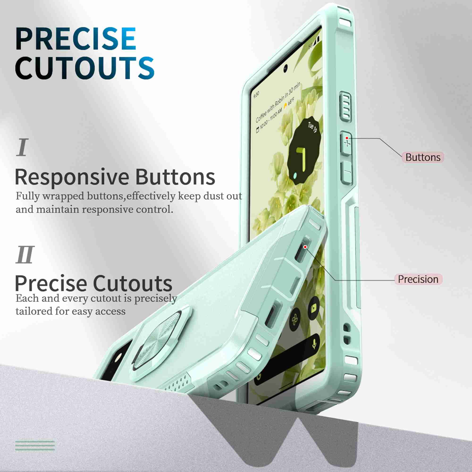 Green Dteck Google Pixel 6 Case with Stand