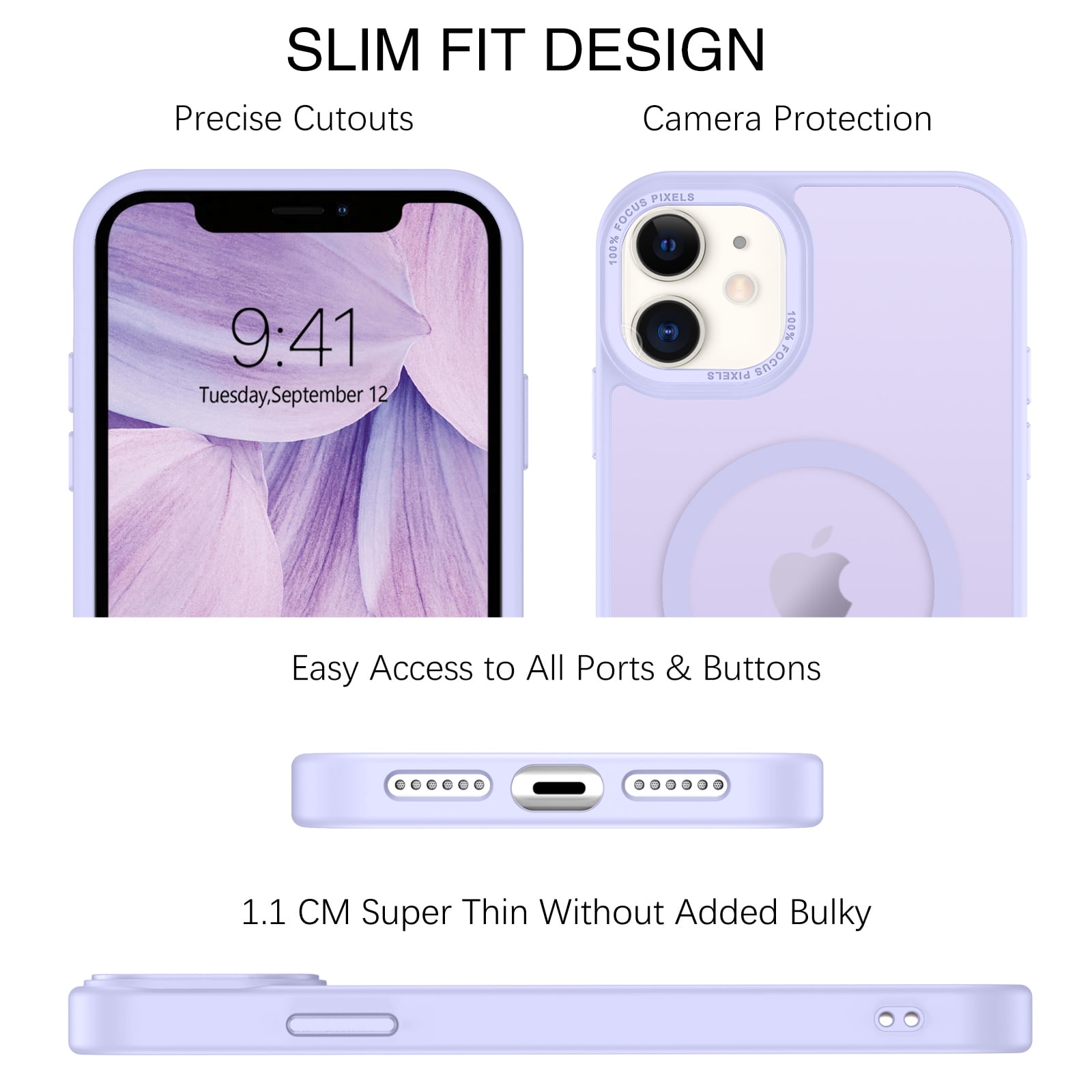 BENTOBEN iPhone 11 Slim Translucent Matte Purple Case