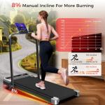 Foldable Walking Pad Treadmill with 8% Incline