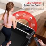 Foldable Walking Pad Treadmill with 8% Incline