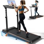 Portable 2-in-1 Walking Pad Treadmill with Handlebar