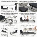 Compact 75" Foldable Pilates Reformer for Home