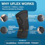 UFlex Athletics Black Knee Sleeve - Medium Size