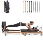 Foldable Pilates Reformer with Jumpboard & Resistance