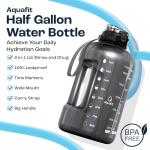 AQUAFIT 2L Water Bottle with Straw and Time Marker