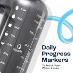 AQUAFIT 2L Water Bottle with Straw and Time Marker