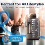 AQUAFIT 2L Water Bottle with Straw and Time Marker