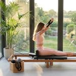 Foldable Pilates Reformer with Jumpboard & Resistance