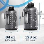 AQUAFIT 2L Water Bottle with Straw and Time Marker
