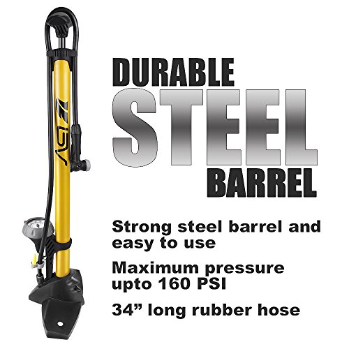 Steel Floor Pump with Gauge for Bikes 160 PSI
