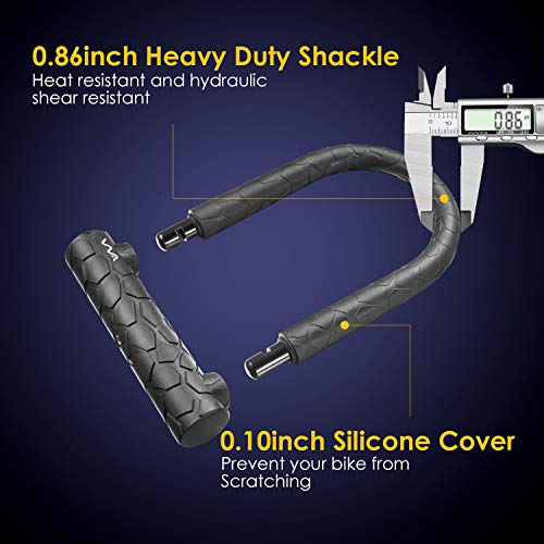 Heavy-Duty U-Lock for Bikes with 1.2m Cable