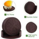 PU Leather Beer Coasters Set of 6 with Holder