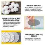 Mckanti 8-Piece Absorbent Cotton Coaster Set