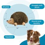 Outward Hound Hedgehogz Stuffed Dog Toy – Soft Plush Hedgehog, Grunts & Squeaks, Large, 12" x 6" x 7"