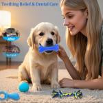 Beiker 20 Pack Puppy Chew Toys - Blue Dog Teething Toys for Puppies, Puppy Teething Rings and Ropes, Blue Rubber Toy Bundle for Small Dogs, Cute Interactive Dog Balls for Small Breed