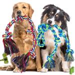 Eefitoys Tough Dog Rope Toys for Aggressive Chewers, Tough Tug of War Dog Toys for Large, Medium & Small Dogs – 5 Pack Including 2 Ropes & 3 Supplies