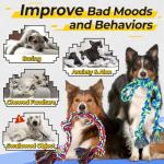 Eefitoys Tough Dog Rope Toys for Aggressive Chewers, Tough Tug of War Dog Toys for Large, Medium & Small Dogs – 5 Pack Including 2 Ropes & 3 Supplies