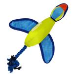 Nerf Dog 16.5in Nylon Ultraplush Crinkle Wing Launching Duck Dog Toy - Green/Light Blue