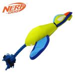 Nerf Dog 16.5in Nylon Ultraplush Crinkle Wing Launching Duck Dog Toy - Green/Light Blue