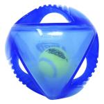 Nerf Dog 5.5in Translucent TPR Rumble Ball with Tri-Twist Handles -Blue