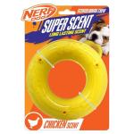 Nerf Dog 6in TPR/PP Scented Chicken SuperScent Ring Solid Core -Clear/Yellow