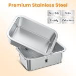 URPOWER 1.25 Gallon Large Dog Water Bowl, 2 Pack Thickened Stainless Steel Dog Water & Food Bowls with Non-Slip Mat, Spill-Proof Metal Pet Bowl Set for Medium, Large, X-Large Dogs, Indoor/Outdoor Use