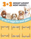 Jovrun Elevated Dog Bowls, Adjustable Raised Dog Bowl Stand for Small Size Dogs and Cats, 15°Tilted Elevated Cat Bowls, Durable Bamboo Dogs Feeder with 2 Stainless Steel Bowls and Non-Slip Feet