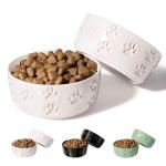 Ceramic Dog Bowl Set of 2 with Anti-Skid Base - 5" Wide x 2" Tall Ceramic Dog Bowls for Small Dogs - 2 Cup Capacity Food and Water Bowls for Dogs - Rubber Bottom Pet Bowl Set of 2 for Small Pets