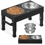 Elevated Dog Bowls Stand Large Breed, Height Adjustable Raised Dog Bowls Holder with 2 Stainless Steel Food Bowls for Small, Medium and Large Canine