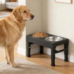 Elevated Dog Bowls Stand Large Breed, Height Adjustable Raised Dog Bowls Holder with 2 Stainless Steel Food Bowls for Small, Medium and Large Canine