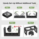 XIAZ Elevated Dog Bowls Large Breed Raised Dogs Bowl Stand Large/Medium Sized Dog Stainless Steel Food Water Bowl Stands 5 Heights Adjustable 9/11/12/14in Black Pet Feeder Dish Station